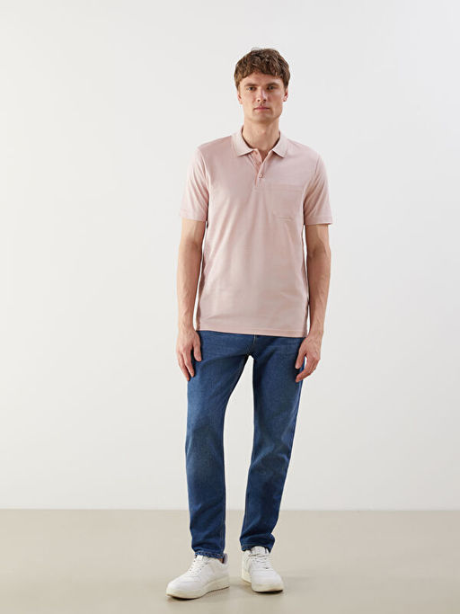 Polo Yaka K?sa Kollu Merserize G?r?n?ml? Erkek Ti??rt