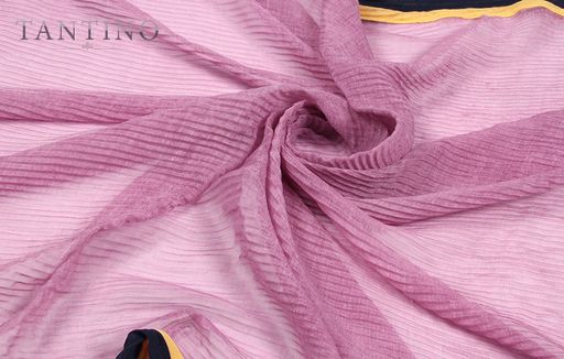 Большой, двусторонний однотонный палантин из жатого полотна. - Tantino фото 2