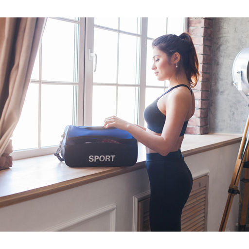 Сумка спортивная на молнии, наружный карман, длинный ремень, цвет синий/чёрный - Simaland фото 7