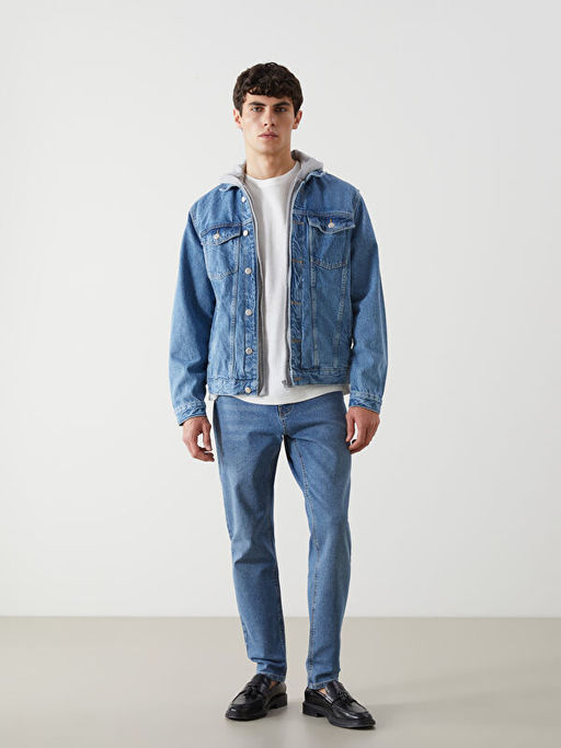 Standart Kal?p Erkek Jean Ceket