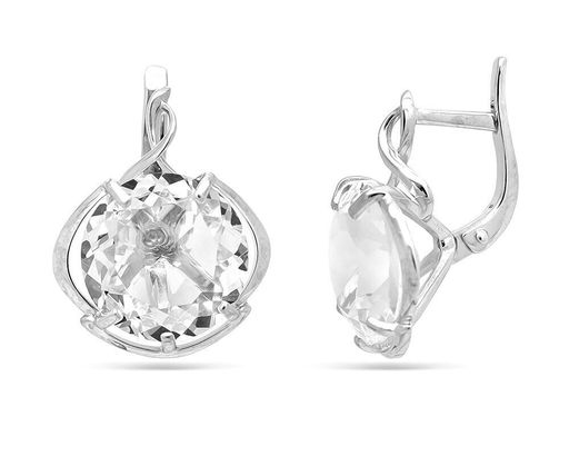 Серьги из серебра горный хрусталь, С976