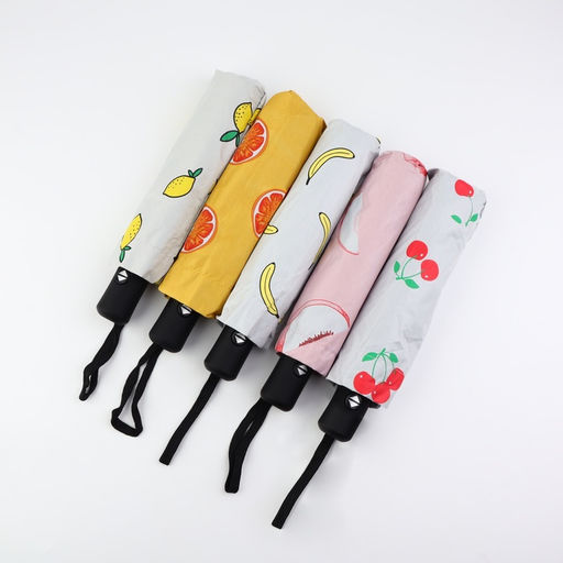 Зонт автоматический Summer fruit, ветроустойчивый, 3 сложения, 8 спиц, R=48/55 см, d=96 см, МИКС