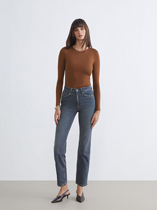 Bisiklet Yaka Kad?n Bodysuit