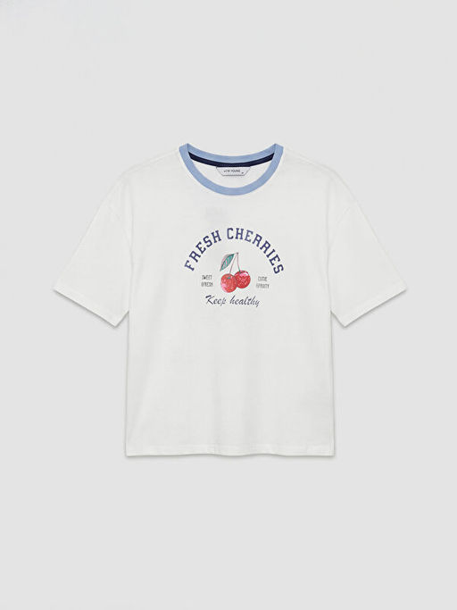 Bisiklet Yaka Bask?l? Kad?n Pijama Tak?m