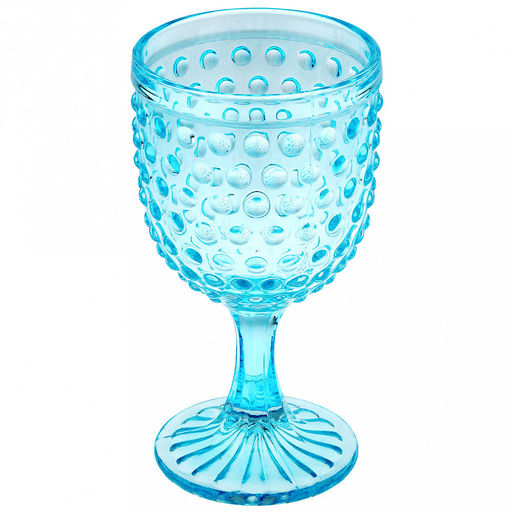 Сидней Бокал стеклянный 350мл, д8,5см, h16,3см, рельефное, цветное стекло, цвет - лазурный (Китай) Цена указана за штуку. В коробке 6 штук.