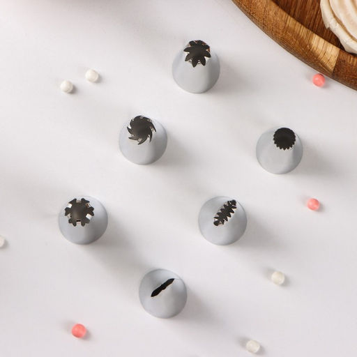 Набор насадок кондитерских Доляна, d=2 см, 6 шт., форма МИКС  фото 2