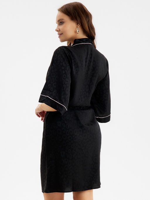 Халат домашний женский KAFTAN Leo black collection, размер 48-50, чёрный