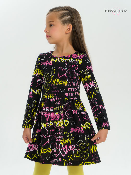 Платье Эля неоновые мишки - Sovalina фото 22