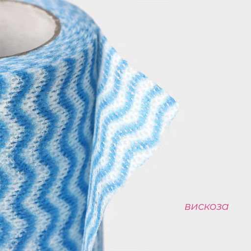 Салфетки в рулоне многоразовые безворсовые в наборе с держателем Доляна, 100 шт, 2020 см, цвет голубой фото 10