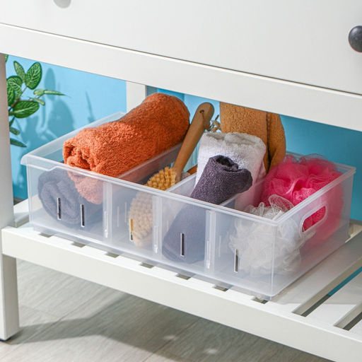 Контейнер для хранения без крышки Econova ROLLY, 11.5 л, пластик, 24.2×45×12.9 см, прозрачный