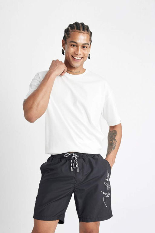 Короткие шорты для плавания стандартного кроя на сетчатой подкладке - Defacto фото 3