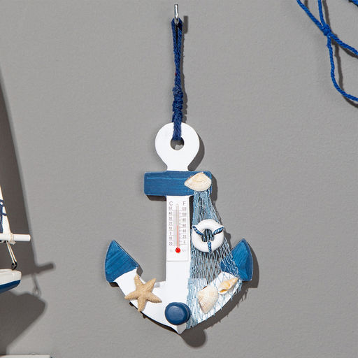 Декор настенный, панно с термометром «Якорь», 15×10 см