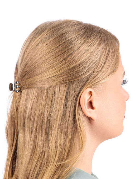 Цена за 6 шт. Крабик для волос «Брианна», зубья, 2 см, тёмное серебро