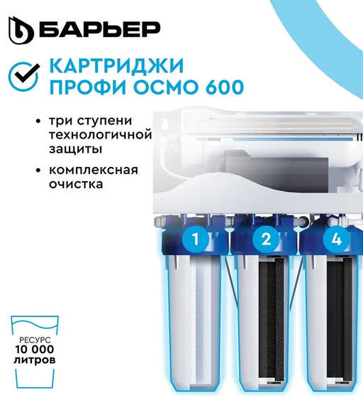 Комплект фильтроэлементов ПРОФИ ОСМО 600 (1,2,4 ступени) Барьер  фото 3