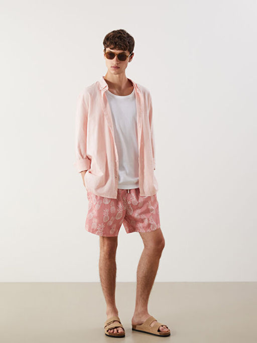 K?sa Boy Desenli Erkek Deniz ?ortu