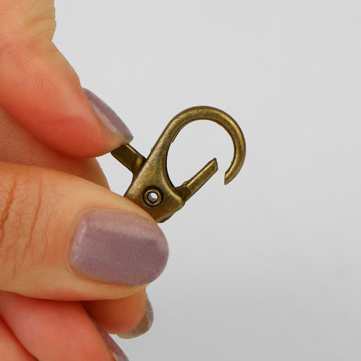 Цена за 2 шт. Карабин металлический, 37×12 мм / 9×1.7 мм, 10 шт., цвет бронзовый