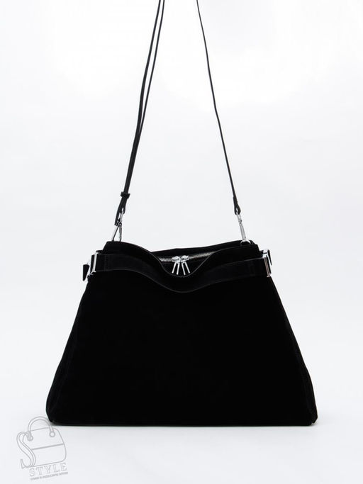 Сумка женская кожаная 6149Q black Polina&Eiterou