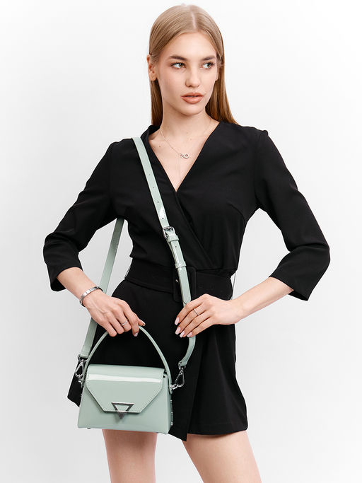 LACCOMA сумка Y2097-мятный натуральная кожа  фото 7