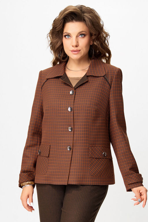 Жакет FITA 20753 терракот + коричневый  фото 6