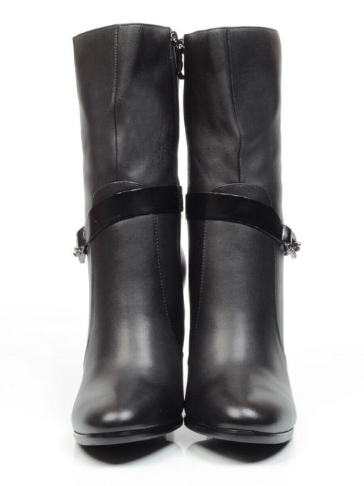 YF189-060M BLACK Полусапоги зимние женские (натуральная кожа, натуральный мех (еврозима))