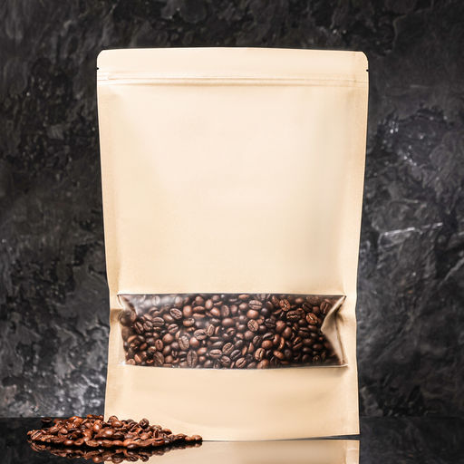 Цена за 100 шт. Пакет Zip - lock Крафт с прямоугольным окном,22×32×4 см