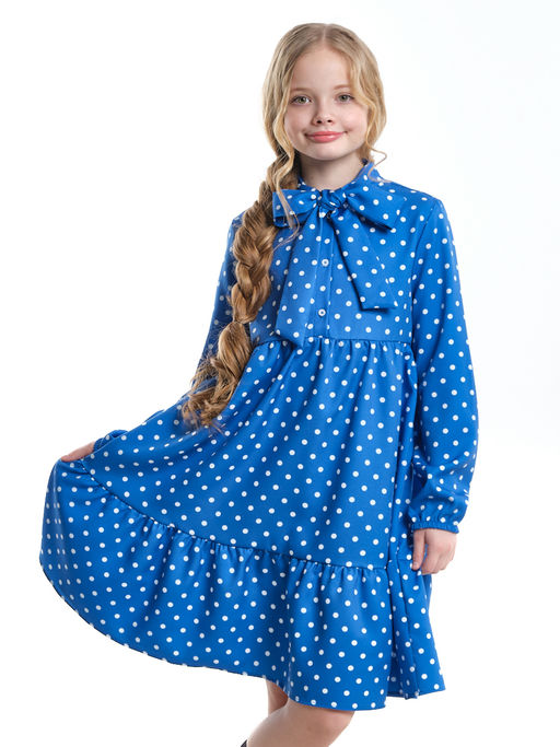 Платье подростковое в горох UD 7014 св.голубой горох - Mini maxi фото 29