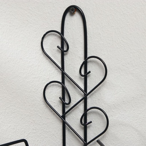 Подвес для кашпо настенный «Узор», d=16 см, чёрный