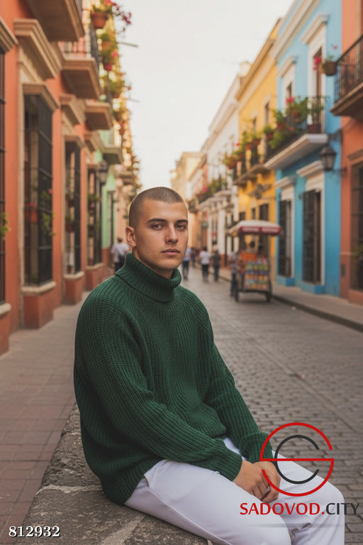 Свитер вязаный мужской с высоким горлом - Bruno фото 3