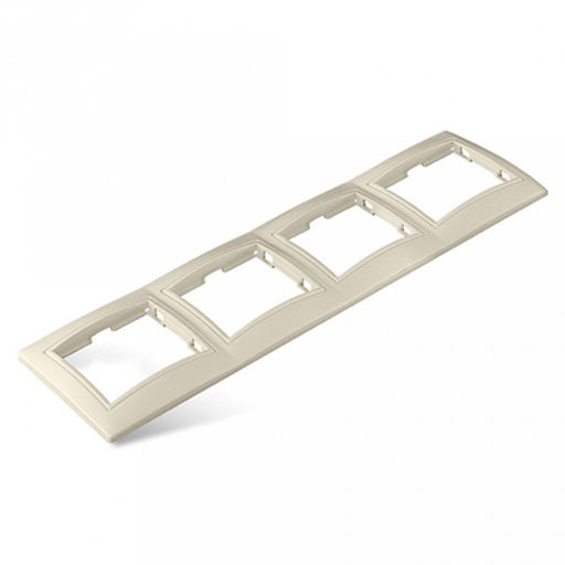 Рамка четырехместная горизонтальная "Севиль", еврослот, слоновая кость (Китай)