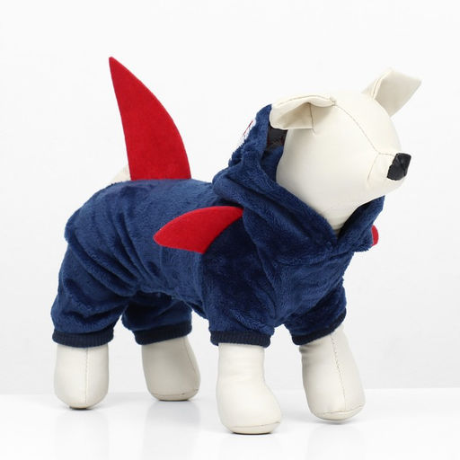 Комбинезон Акула с капюшоном, размер XS (ДС 20 см, ОГ 30 см, ОШ 20 см), синий - Simaland фото 11