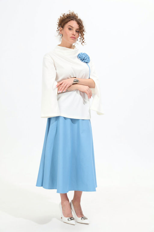 Костюм NIKVA н952-2 молоко+голубой фото 2