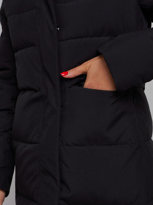 Пальто утепленное молодежное зимнее женское черного цвета 52382Ch - Holdluck фото 13