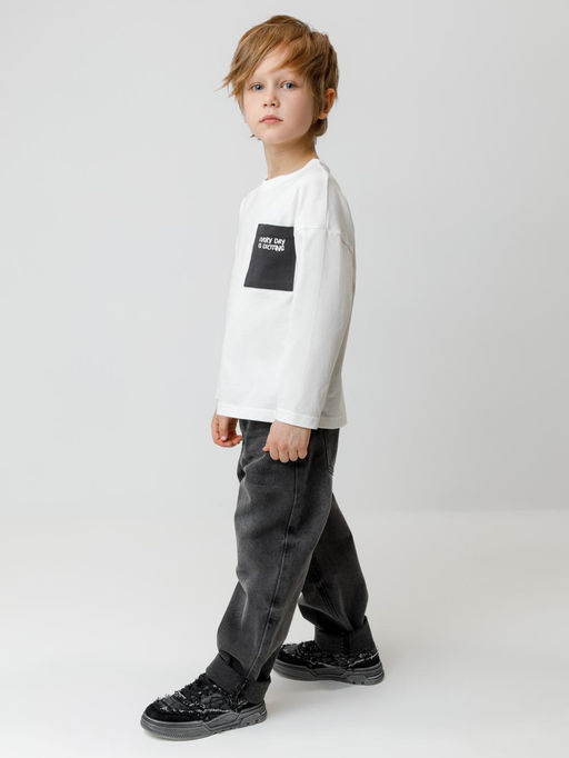 КР 302847/молочный 0602 к600 лонгслив (футболка дл.рукав) для мал