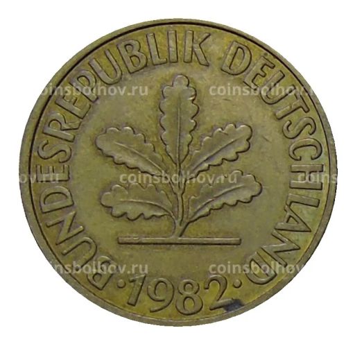 Монета 10 пфеннигов 1982 года F Германия