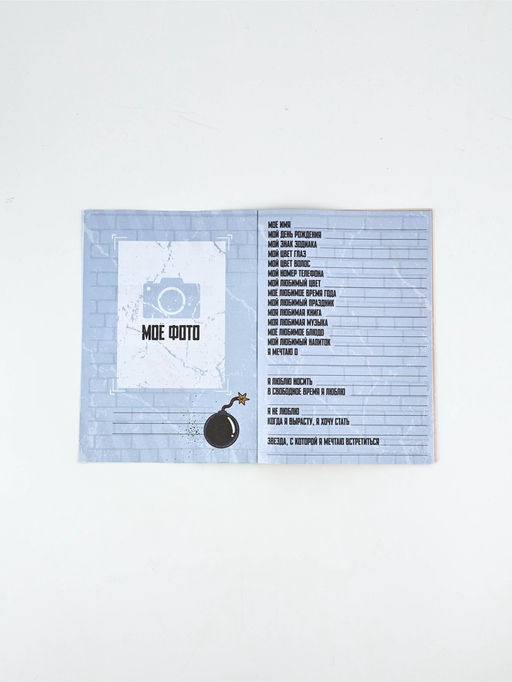 Набор: Анкета для мальчиков А5, 16 листов и ручка "23 Февраля"