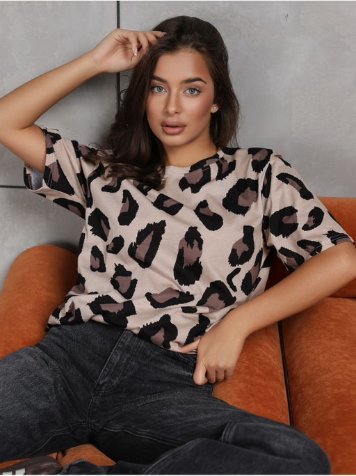 Футболка "Пятна" корич женская