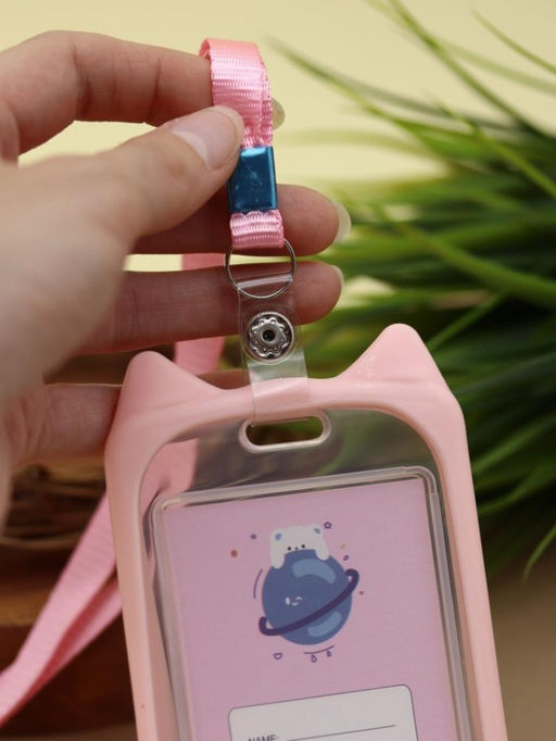 Футляр для карт на ленте "Cute rabbit", pink