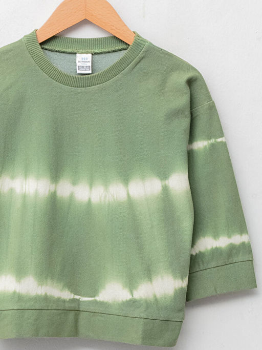 Bisiklet Yaka Uzun Kollu Batik Desenli Erkek Bebek Sweatshirt - Waikiki фото 3