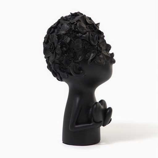 Бюст полистоун Фигура: Человек с сердцем, чёрная, 12?6.5?22 см