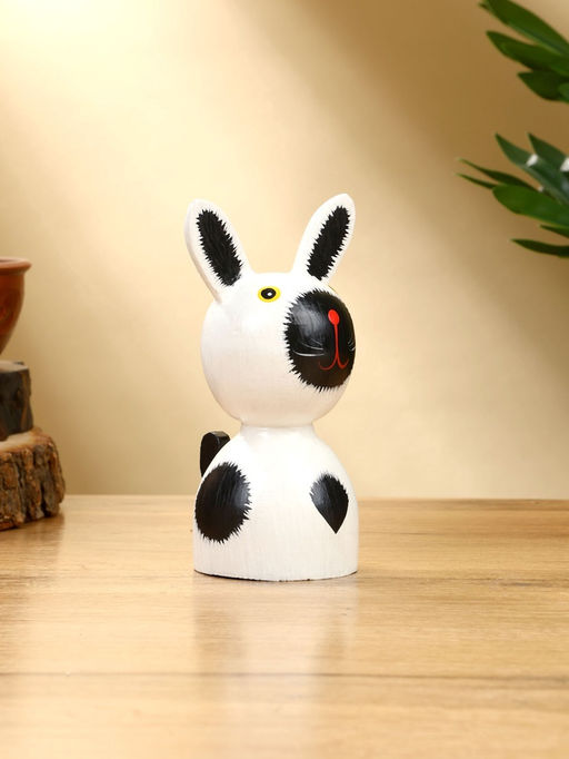 Набор сувенирный Зайки, h=14 см, h=12 см, h=9 см, дерево, бело-чёрный