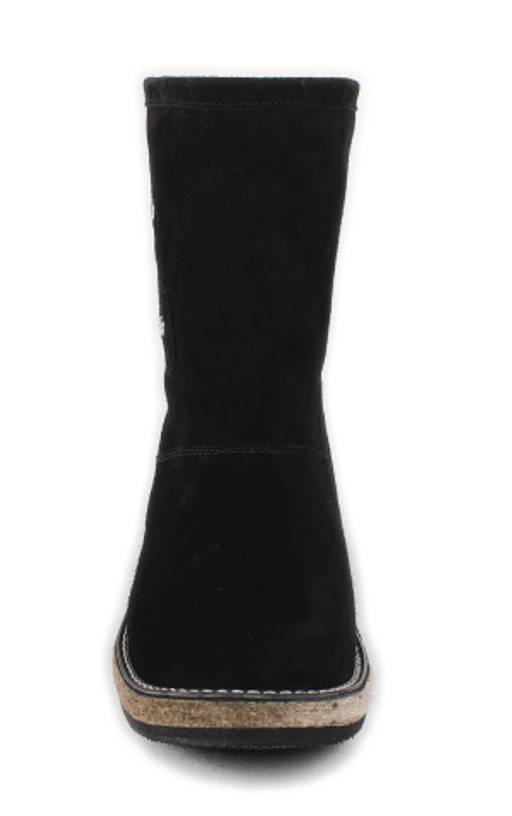 Полусапоги женские на войлочной подошве. Черные. Замша. Подклад овчина. - Roshva фото 5