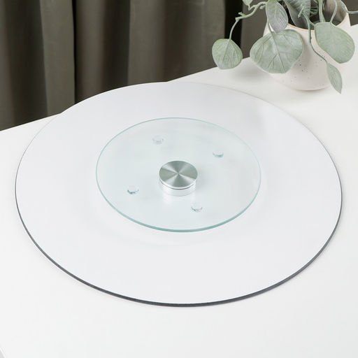 Подставка для торта Magistro «Розы на чёрном», d=32 см, вращающаяся, стекло, чёрная