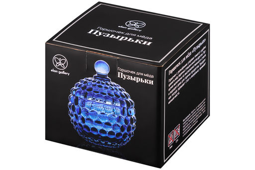 Горшочек д/меда 300 мл 11*11*13,5 см Пузырьки синий - Elan gallery фото 5