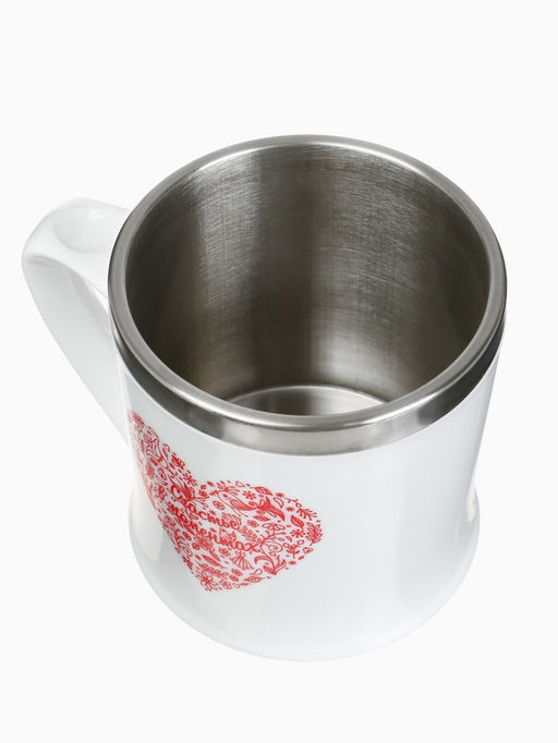 Термокружка, 350 мл, Счастье в моментах, сохраняет тепло 3 ч, белая