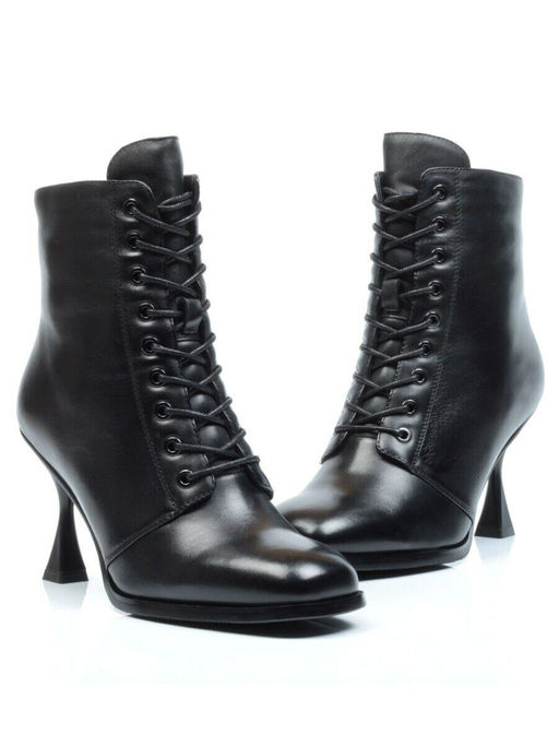 04-E29W-15A BLACK Ботильоны зимние женские (натуральная кожа, натуральный мех)