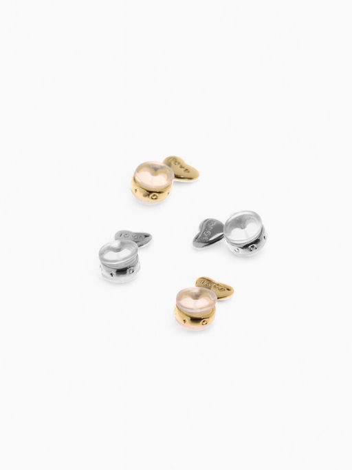 Заглушки силиконовые «Сердце» поддерживающие (3 пары), цвет золото, серебро