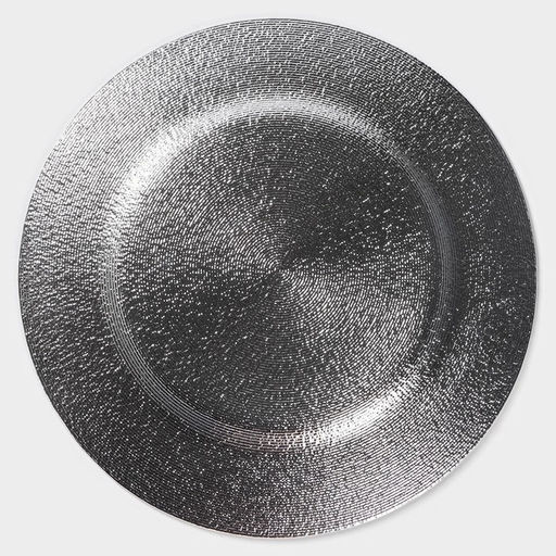 Тарелка стеклянная Magistro «Карамель. Синее серебро», d=27 см, цвет синий