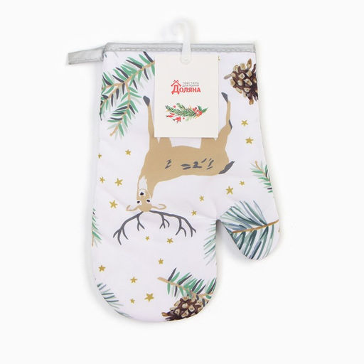 Варежка Доляна Олени 26*16 см, 100% п/э  фото 5