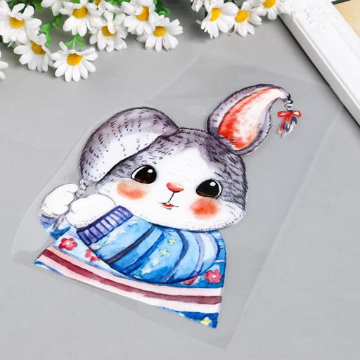 Термонаклейка "Заюшка с косичками" 23х15 см