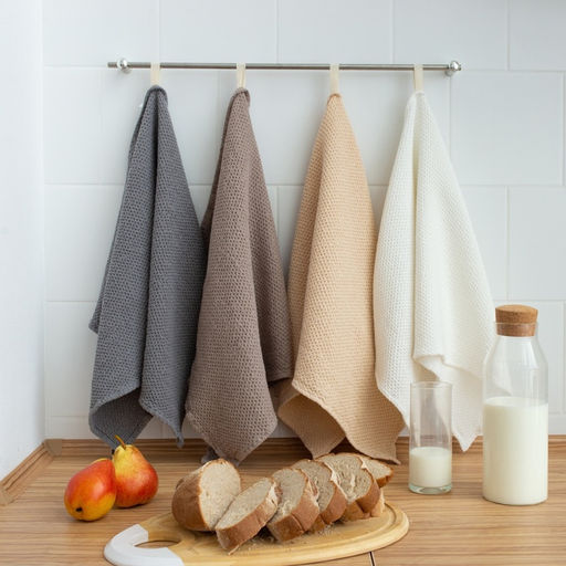 Полотенце кухонное SL HOME Linen, бежевое, однотонное, 38×65 см